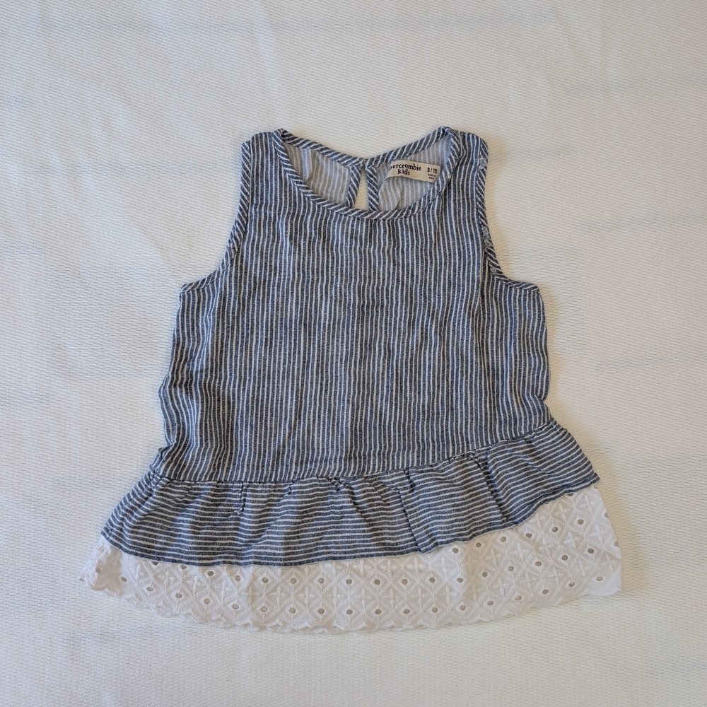 Abercrombie Kids Blue Striped Tank Top with Detailed Hem